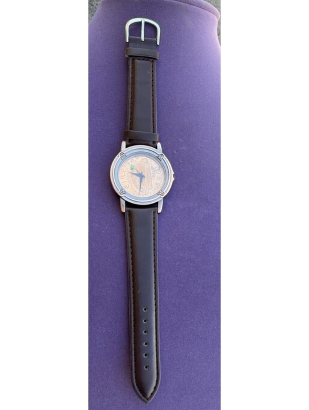 VTG Lucky Irish Penny Watch Genuine Bronze Coin Brown Leather Strap Unused New